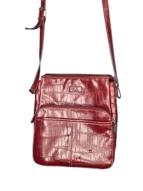 Relic Croc-Embossed Red Crossbody Bag Faux Leather